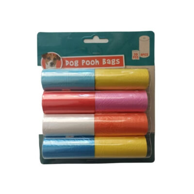 Worki na psie odchody zawierają 8 kolorowych rolek po 20 woreczków. Niezbędne podczas spacerów z czworonogiem.